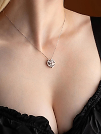 Açılır Kalp Yonca - Gümüş | Stainless Steel